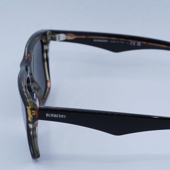 Burberry BE4434 412187 Sunglasses Black on Vintage Square Frame, Grey Lenses - Picture 8 of 10